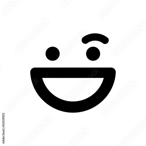 Cheerful grin with single raised brow showing playful confidence