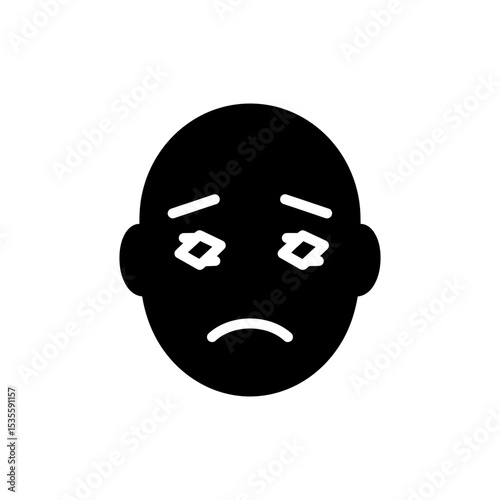 Character Confused Stare With Zigzag Pupils Emotion