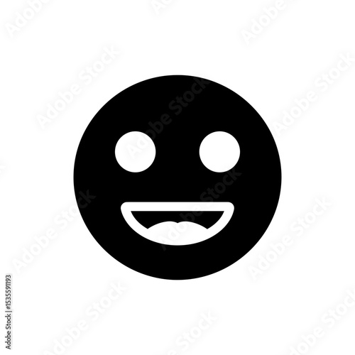 Bright Eyed Face with Cheerful Grin Expressing Happiness
