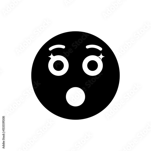 Amazed Face with Sparkling Pupils Expressing Wonder and Excitement