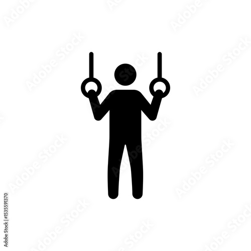 Person standing holding gym ring strength and balance training