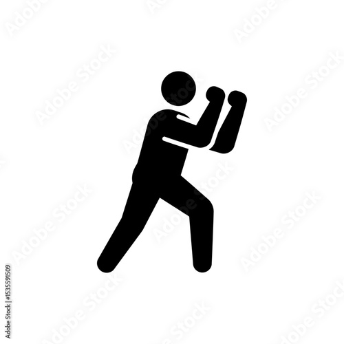 Figure showing grip strength pose with bent arms for power