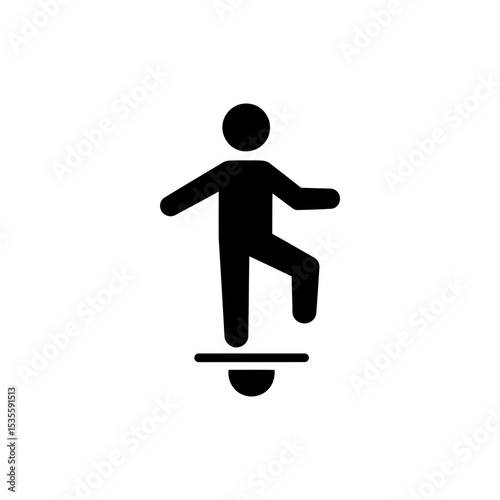 Person Holding Balance Disc Standing On One Leg Exercise