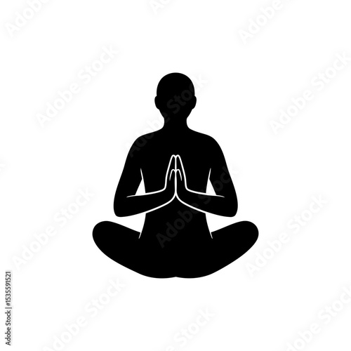 Figure sitting with hands behind twisting for spinal mobility