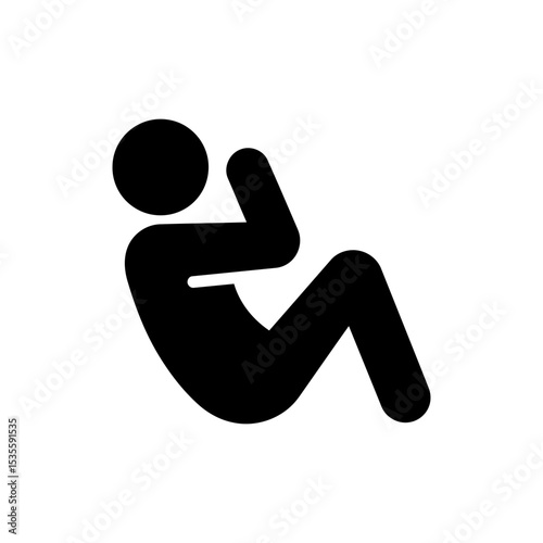 Figure Doing Abdominal Crunch Exercise for Core Strength