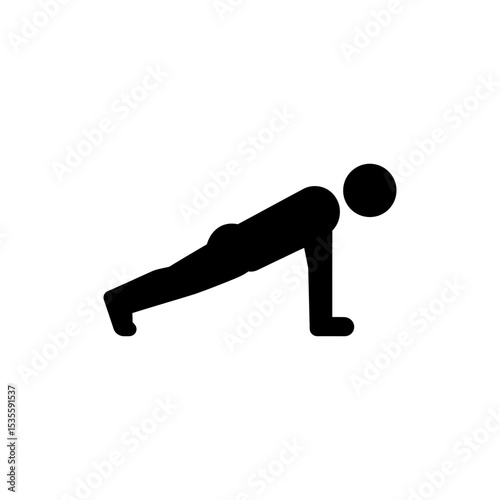 Figure performing forearm push-up for upper body strength