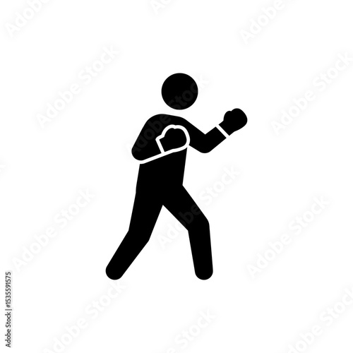 Boxing Stance Side View Fighter Preparing For Combat