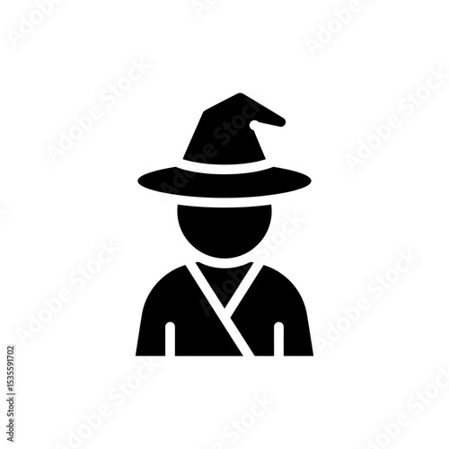 Character Wearing Wizard Hat Magical Fantasy Costume