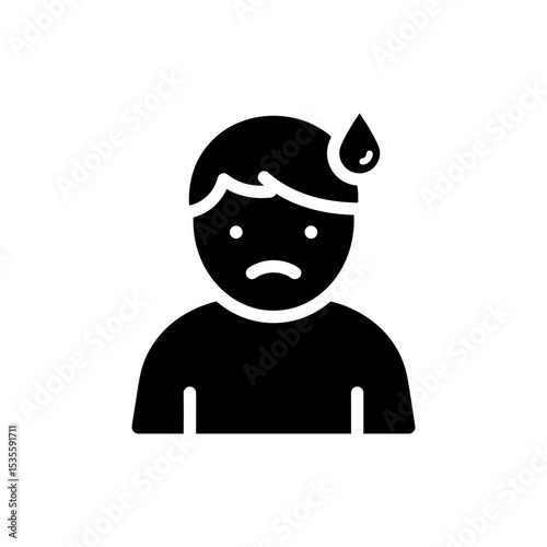 Character With Sweat Drop Nervous Or Anxious Feeling