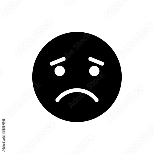 Character with sad face showing emotion of sadness and disappointment