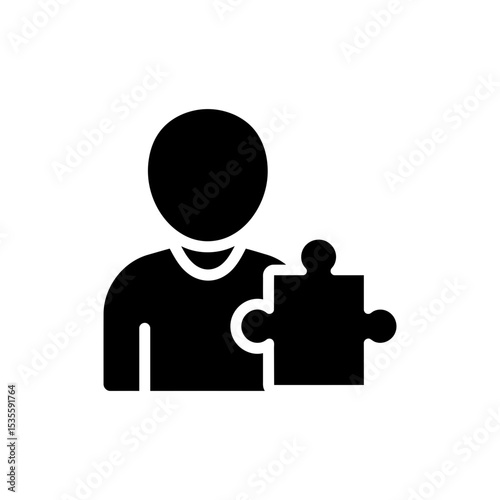 Character Holding Puzzle Piece Representing Problem Solving