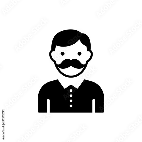 Character with Mustache Showing Stylish Facial Hair