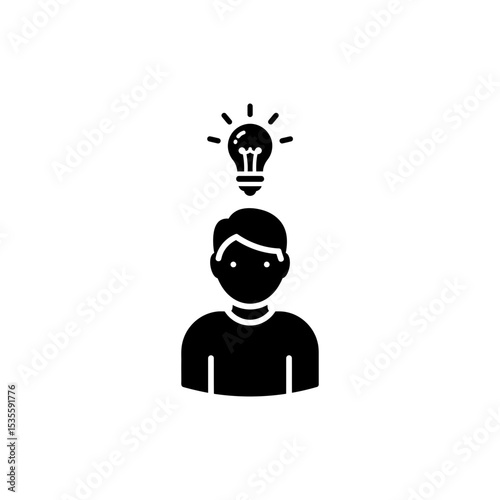 Character With Light Bulb Idea Innovation Creativity Concept