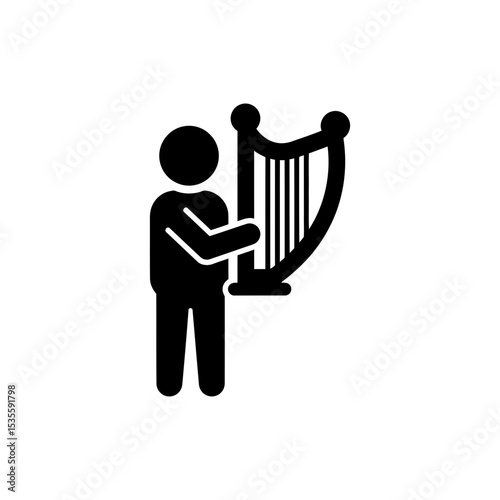 Character Playing Musical Instrument Creating Music