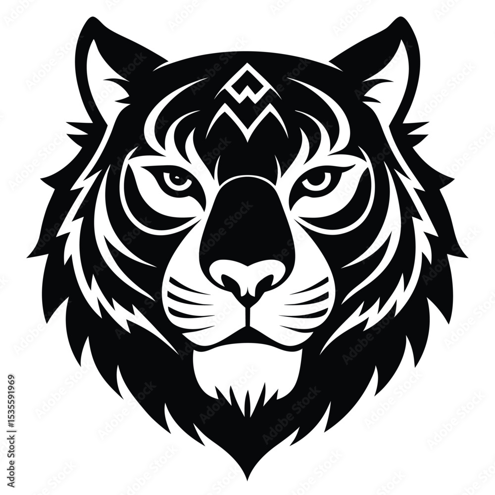 Obraz premium Tiger Head Vector Logo for Creative Branding and Graphic Design
