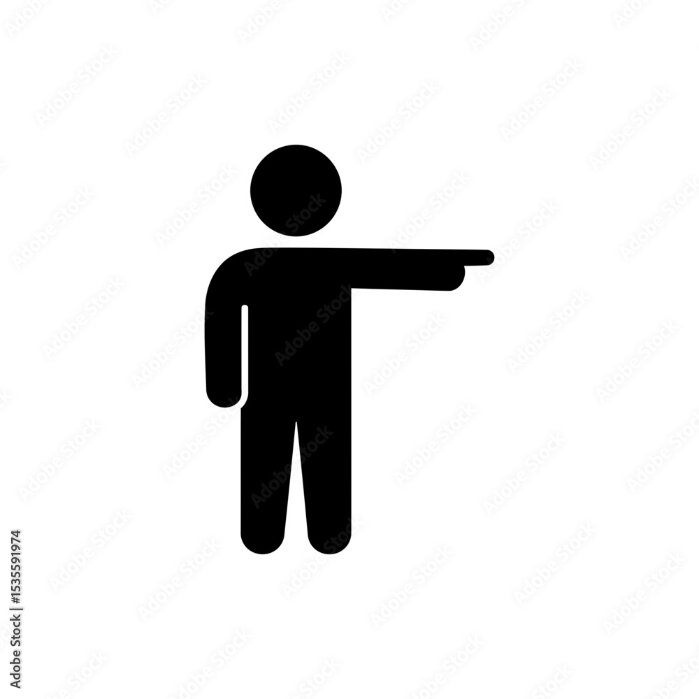 Character Pointing Right Direction Gesture Indicating Character Pointing Right Direction Gesture Indicating