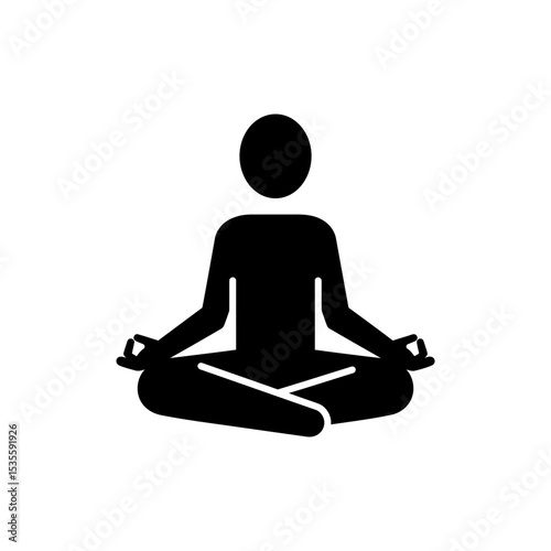 Character meditating in lotus pose for inner peace