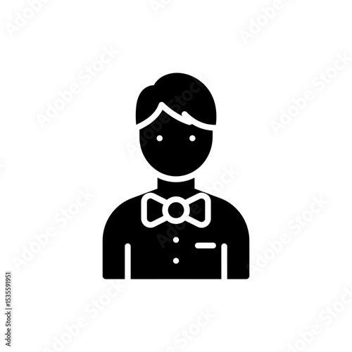 Character wearing bowtie formal attire stylish look