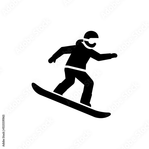 Person snowboarding skillfully down snowy slope