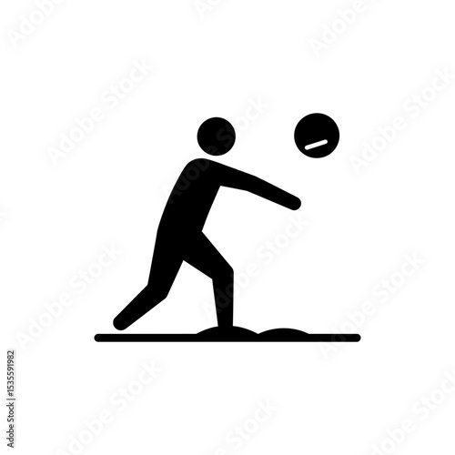 Character playing beach volleyball for summer sports and recreation