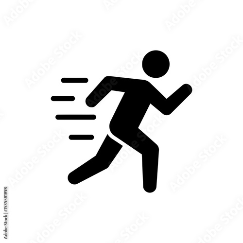 Athlete running fast on track outdoors