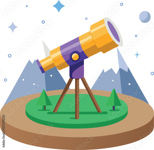 Telescope on a mountaintop scenic view
