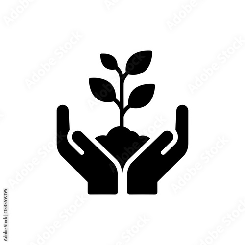 Two Hands Holding a Growing Sapling Symbolizing Environmental Care