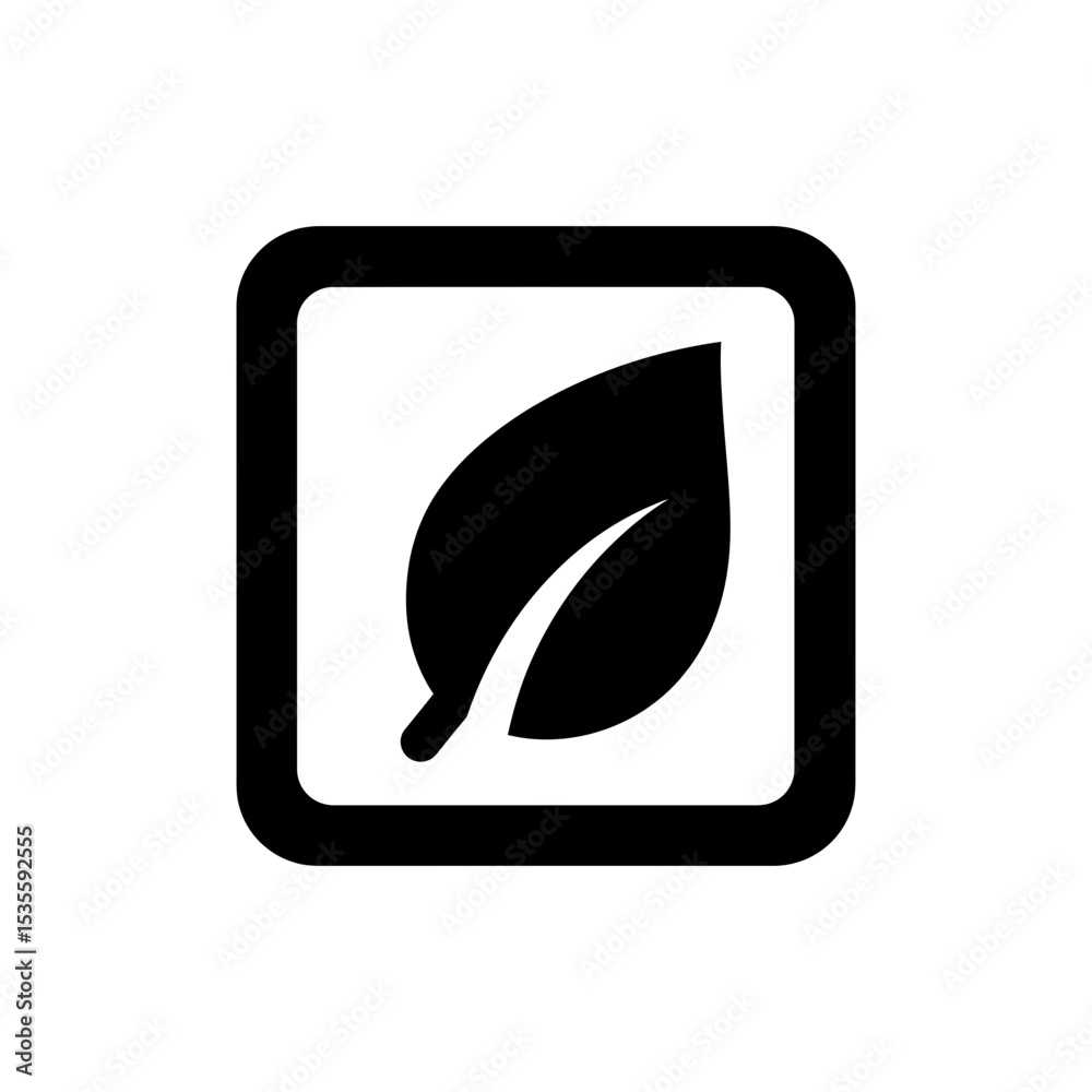 Leaf shaped as light switch icon representing eco power control Leaf shaped as light switch icon representing eco power control