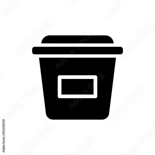 Reusable Container Icon with Label Tag for Eco Storage