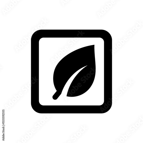 Leaf shaped as light switch icon representing eco power control
