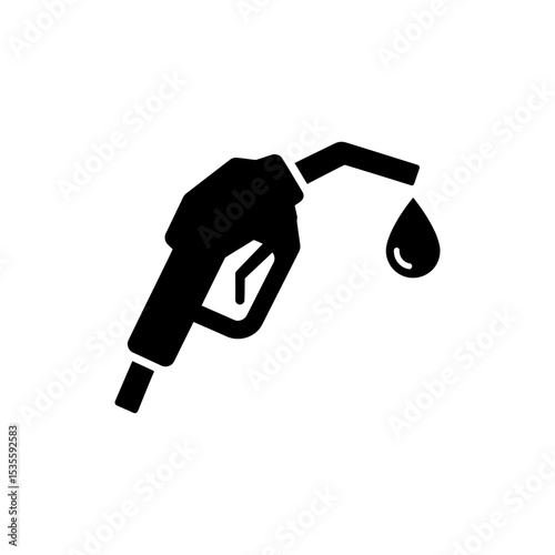 Green fuel nozzle icon with droplet representing clean energy