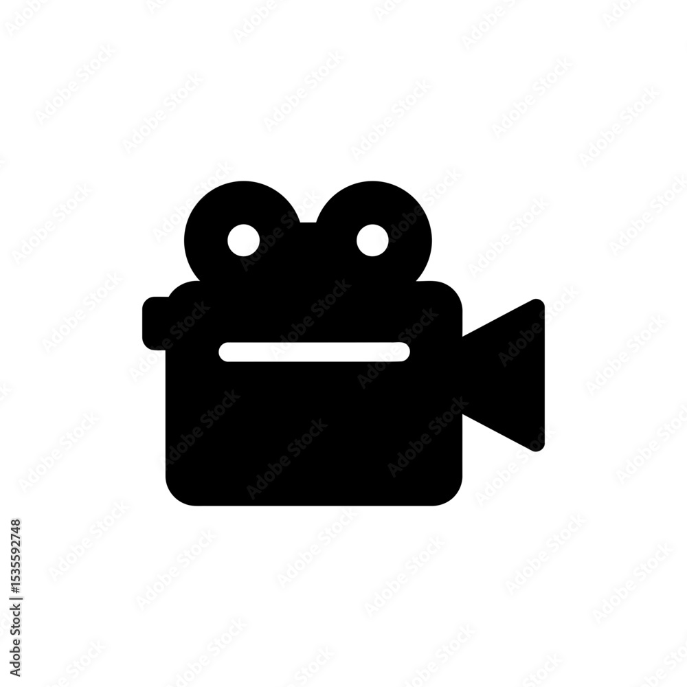 Video Camera Icon Featuring Classic Film Strip Video Camera Icon Featuring Classic Film Strip