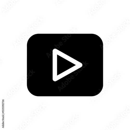 Solid Triangle Video Play Button Media Icon
