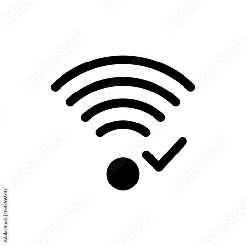 WiFi signal icon with confirmation check mark