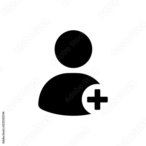 User Profile Icon with Add Plus Symbol Attached