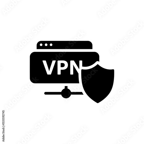 VPN Icon Displayed with Secure Shield Symbol