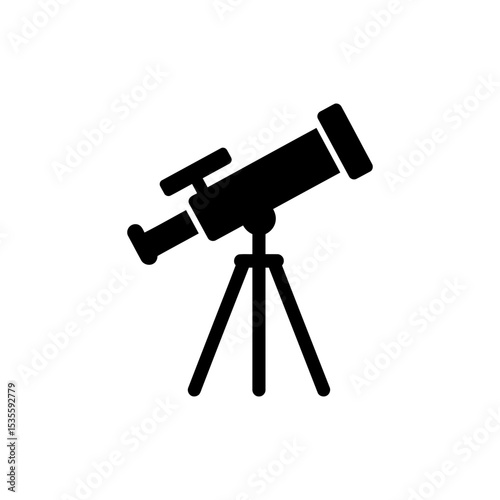 Astronomy telescope mounted on a three-legged tripod stand