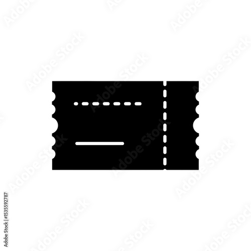 Event ticket stub icon with dotted tear-off line design