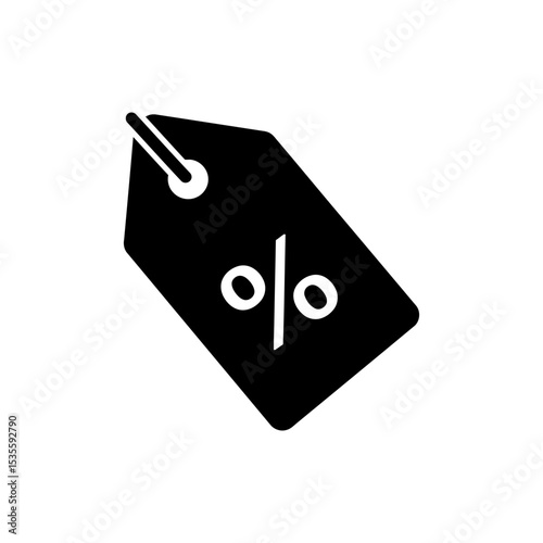 Price tag icon with percent sign for discount and retail sales