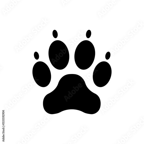 Animal paw print showing padded toes