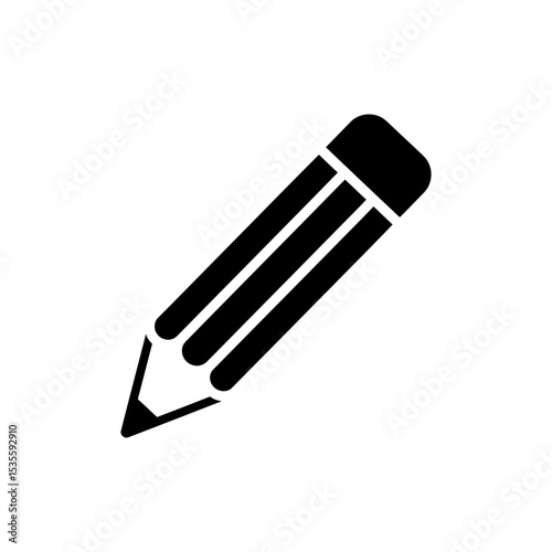 Tilted pencil icon with sharp pointed tip