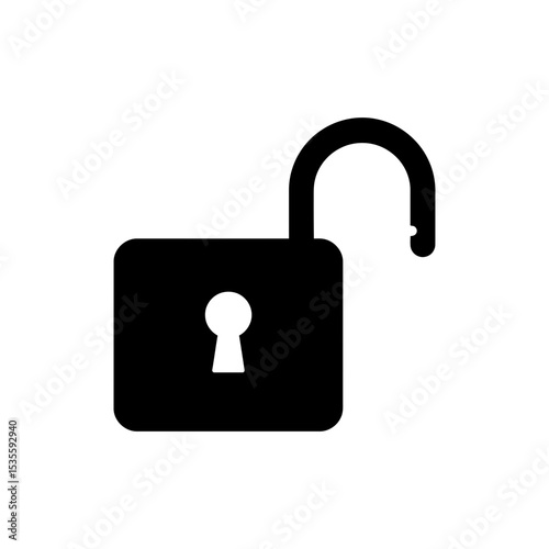 Unlocked padlock with raised shackle