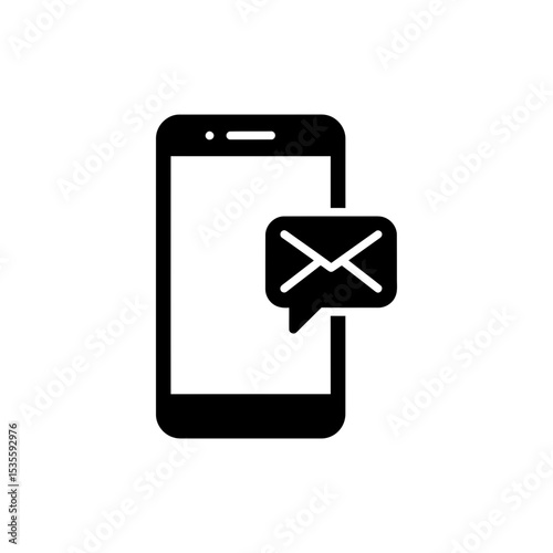 Mobile Phone with Notification Message Alert Icon