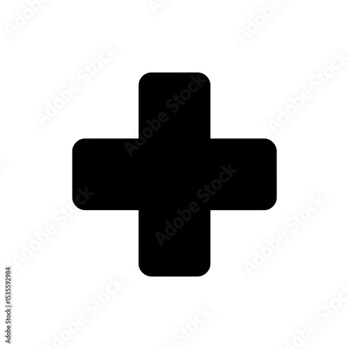 Medical Cross Symbol with Bold Border Icon
