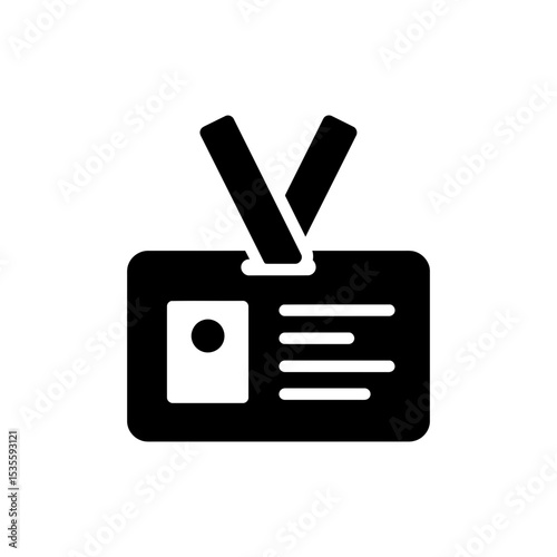 ID Badge Icon with Strap and Displayed Photo