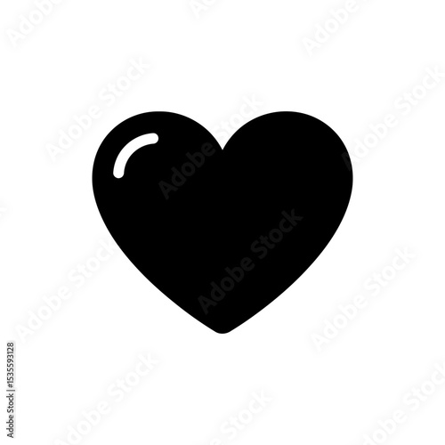 Smooth Curved Heart Icon with Minimalist Style