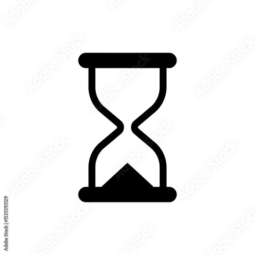 Hourglass Icon with Narrow Center for Time Concept