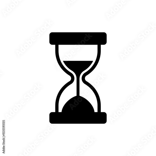 Hourglass Icon with Sand Accumulated at the Bottom