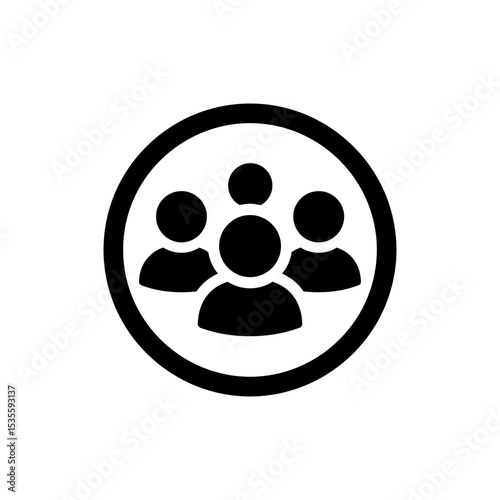 Group of Users Icon Enclosed in a Circle