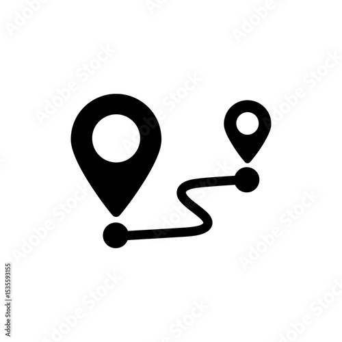 GPS marker icon with connected route line